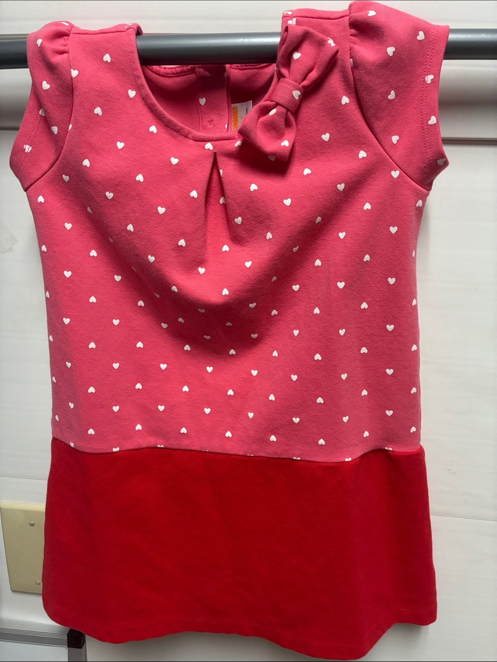 Gymboree Pink Heart Knit Dress with Bow Accent